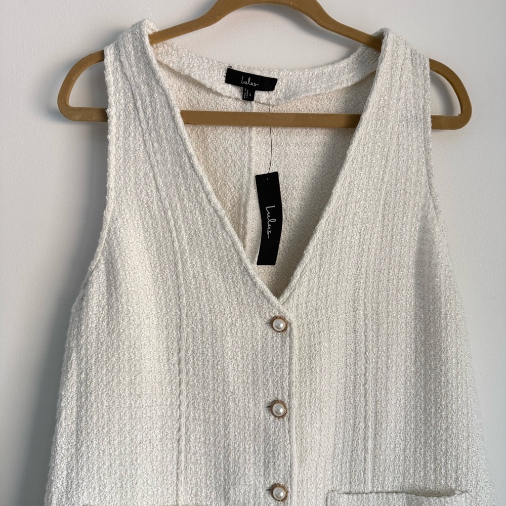 Lulu's White Button-Up Mini Dress - Picture 6 of 8